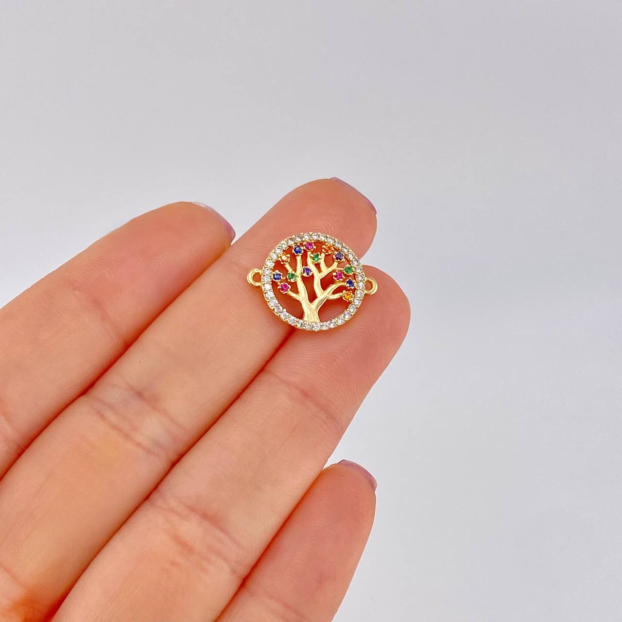 Herraje Circular Arbol de la Vida 1.85g / 1.8cm Oro Amarillo 18K