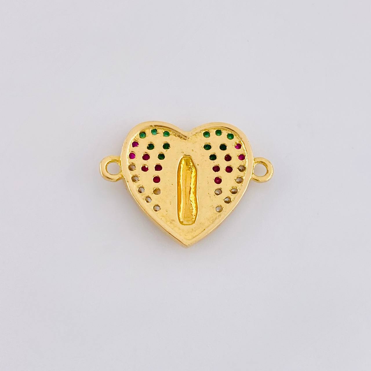 Herraje Corazon Virgen Guadalupe 2.1g / 1.8cm Oro Amarillo 18K