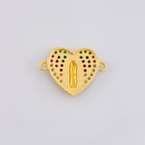 Herraje Corazon Virgen Guadalupe 2.1g / 1.8cm Oro Amarillo 18K