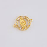 Herraje Circular Virgen Guadalupe Tupida 2.1g / 1.7cm Oro Amarillo 18K