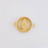 Herraje Circular Virgen Guadalupe Tupida 2.1g / 1.7cm Oro Amarillo 18K