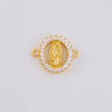 Herraje Circular Chispa Virgen Guadalupe 1.2g / 1.2cm Oro Amarillo 18K