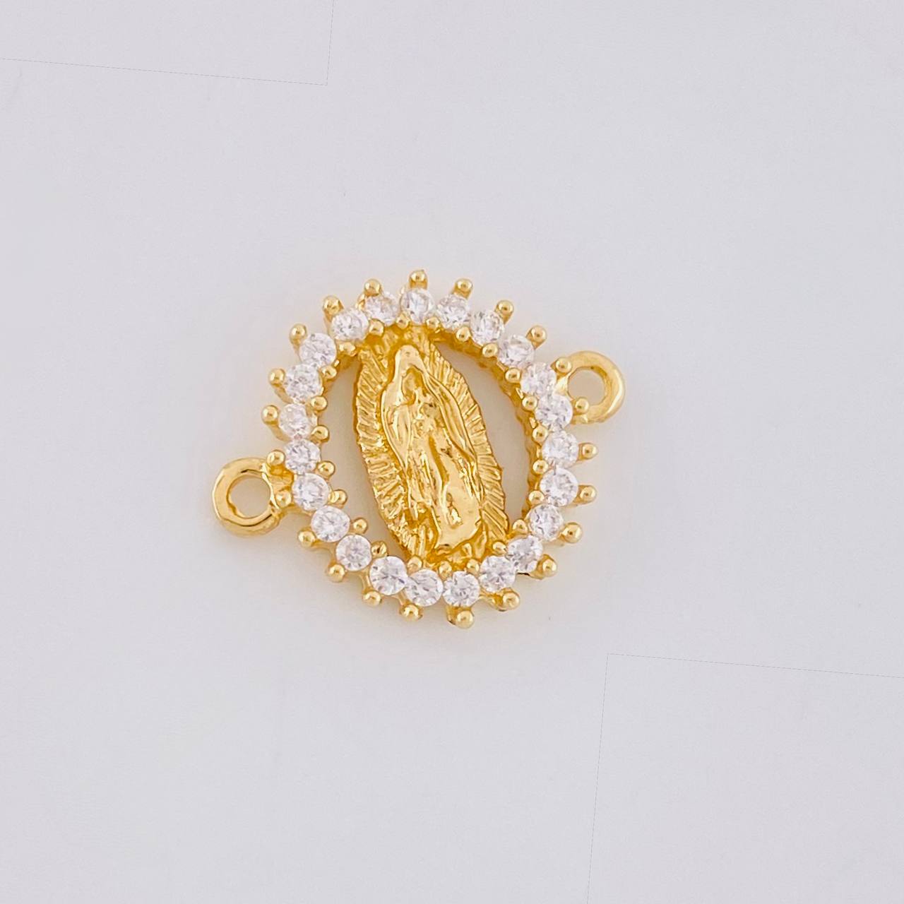 Herraje Circular Chispa Virgen Guadalupe 1.2g / 1.2cm Oro Amarillo 18K