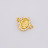 Herraje Circular Chispa Virgen Guadalupe 0.75g / 1.2cm Oro Amarillo 18K