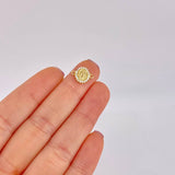 Herraje Circular Chispa Virgen Guadalupe 0.75g / 1.2cm Oro Amarillo 18K