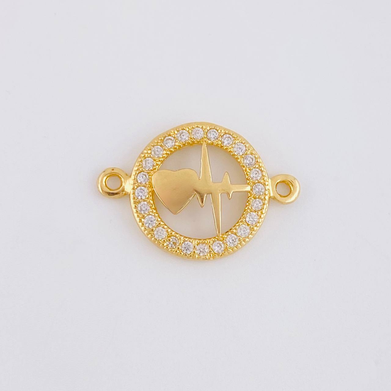 Herraje Circular Latido Corazon Tupido 1.65g / 2cm Oro Amarillo 18K