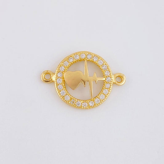 Herraje Circular Latido Corazon Tupido 1.65g / 2cm Oro Amarillo 18K