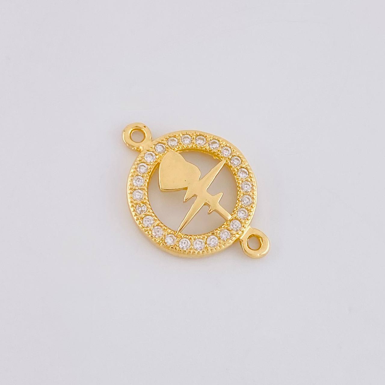 Herraje Circular Latido Corazon Tupido 1.65g / 2cm Oro Amarillo 18K