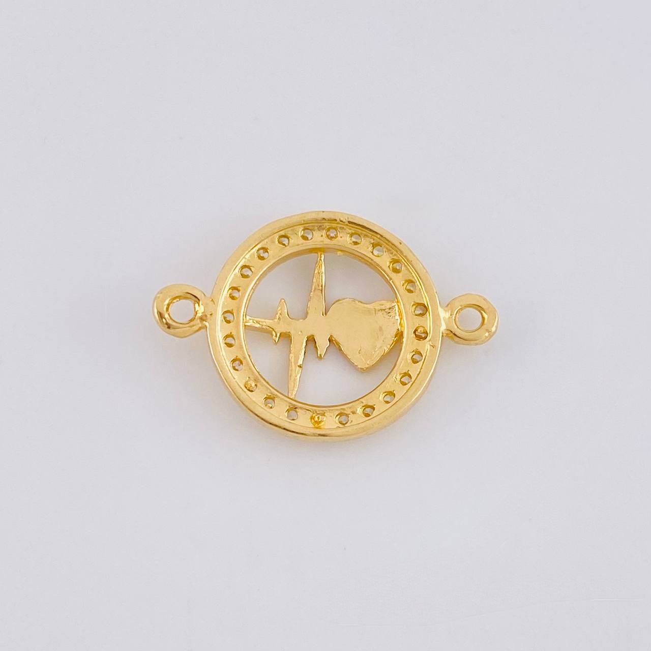 Herraje Circular Latido Corazon Tupido 1.65g / 2cm Oro Amarillo 18K