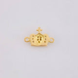 Herraje Corona Tupida Cruz 0.7g / 1.2cm Oro Amarillo 18K