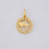 Dije Circular Latido Corazon Tupido 1.65g / 2cm Oro Amarillo 18K