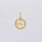 Dije Circular Latido Corazon Tupido 1.65g / 2cm Oro Amarillo 18K