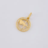 Dije Circular Latido Corazon Tupido 1.65g / 2cm Oro Amarillo 18K