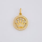 Dije Circular Corona Tupida 2.5g / 2.2cm Oro Amarillo 18K