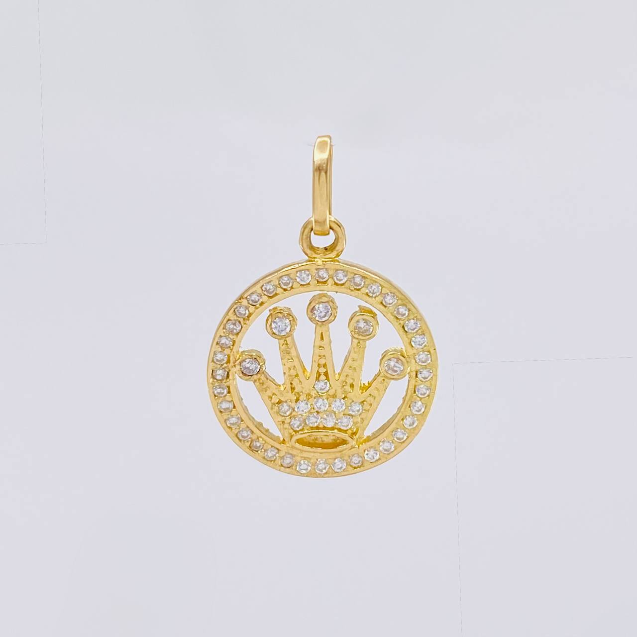 Dije Circular Corona Tupida 2.5g / 2.2cm Oro Amarillo 18K