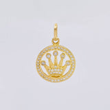 Dije Circular Corona Tupida 2.5g / 2.2cm Oro Amarillo 18K