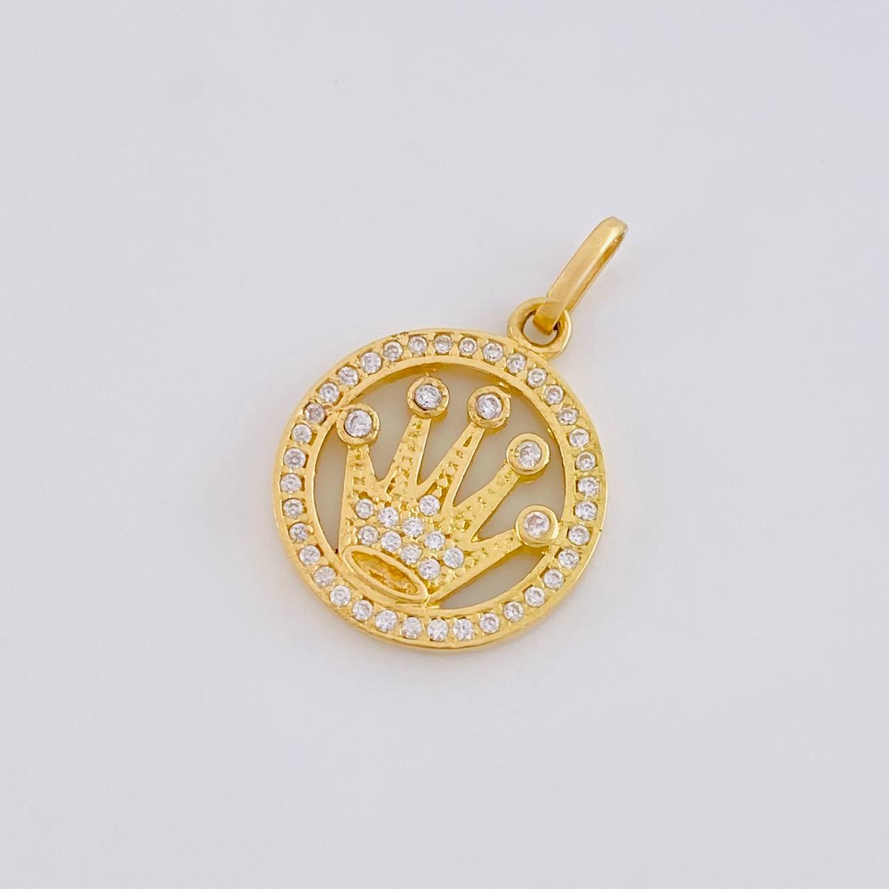 Dije Circular Corona Tupida 2.5g / 2.2cm Oro Amarillo 18K