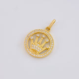 Dije Circular Corona Tupida 2.5g / 2.2cm Oro Amarillo 18K