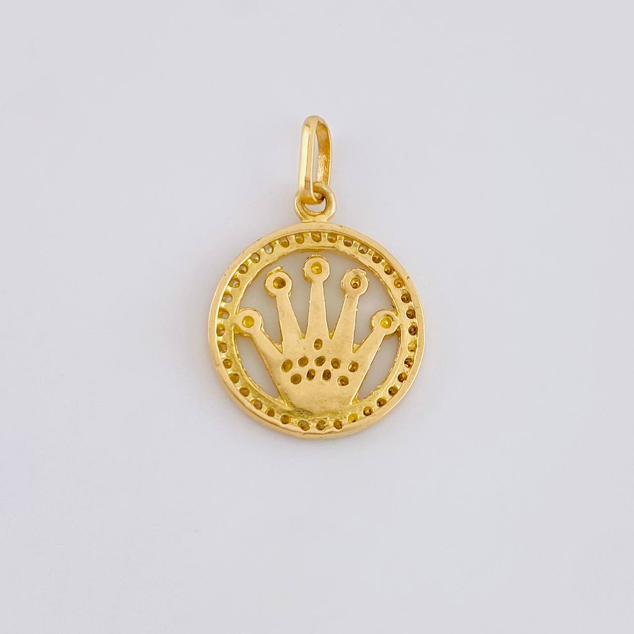 Dije Circular Corona Tupida 2.5g / 2.2cm Oro Amarillo 18K