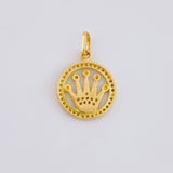 Dije Circular Corona Tupida 2.5g / 2.2cm Oro Amarillo 18K