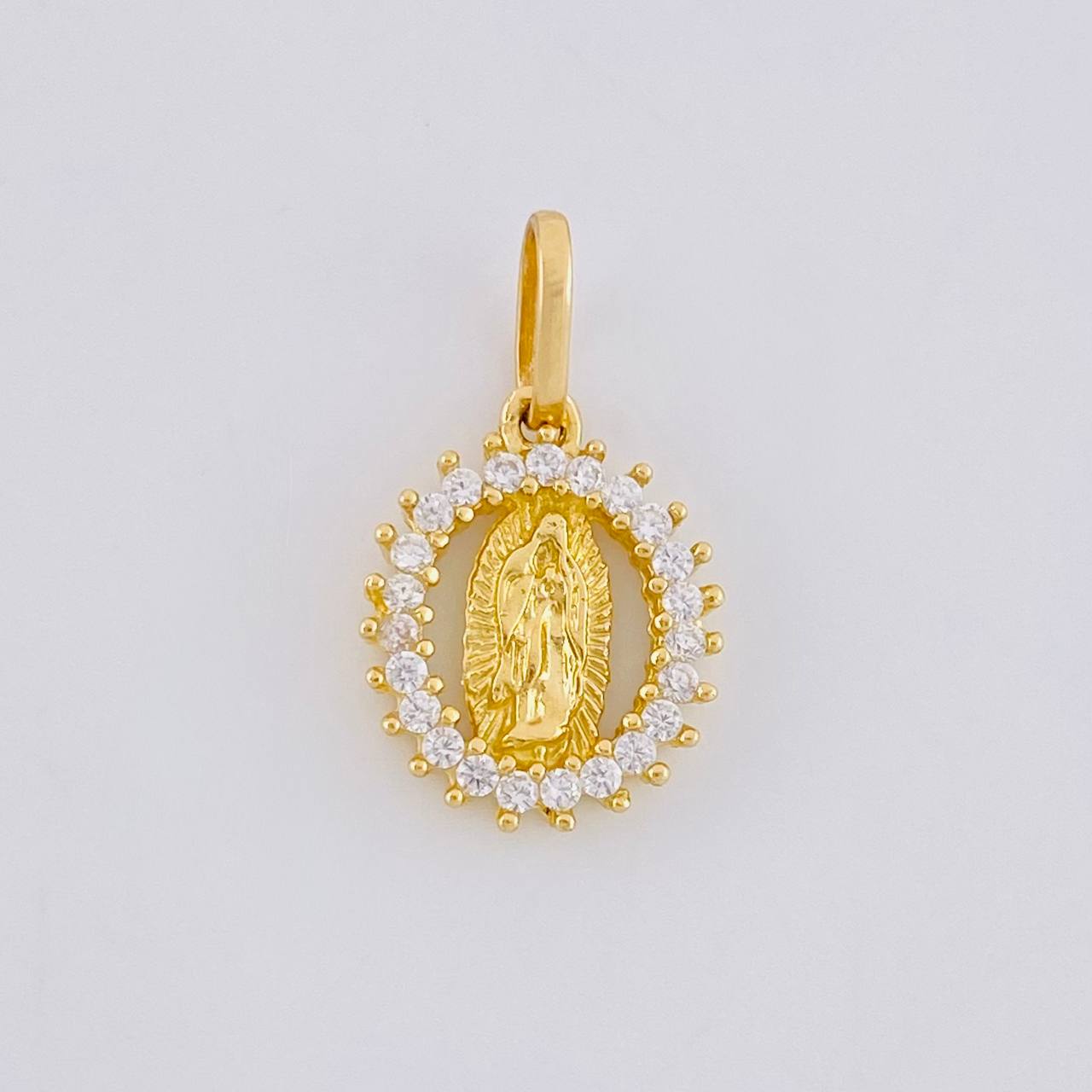 Dije Circular Chispa Virgen Guadalupe 1.35g / 1.7cm Oro Amarillo 18K