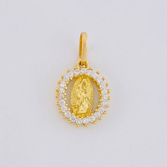 Dije Circular Chispa Virgen Guadalupe 1.35g / 1.7cm Oro Amarillo 18K