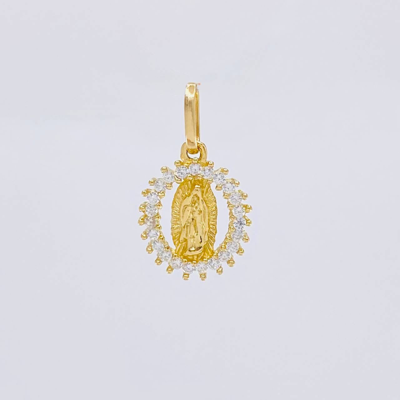 Dije Circular Chispa Virgen Guadalupe 1.35g / 1.7cm Oro Amarillo 18K