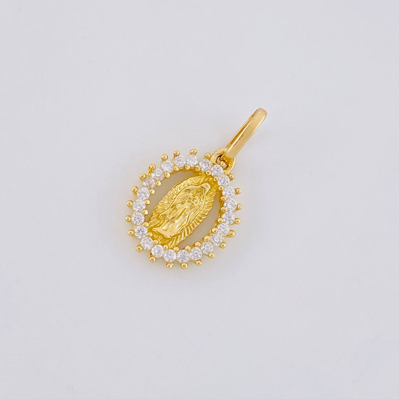 Dije Circular Chispa Virgen Guadalupe 1.35g / 1.7cm Oro Amarillo 18K