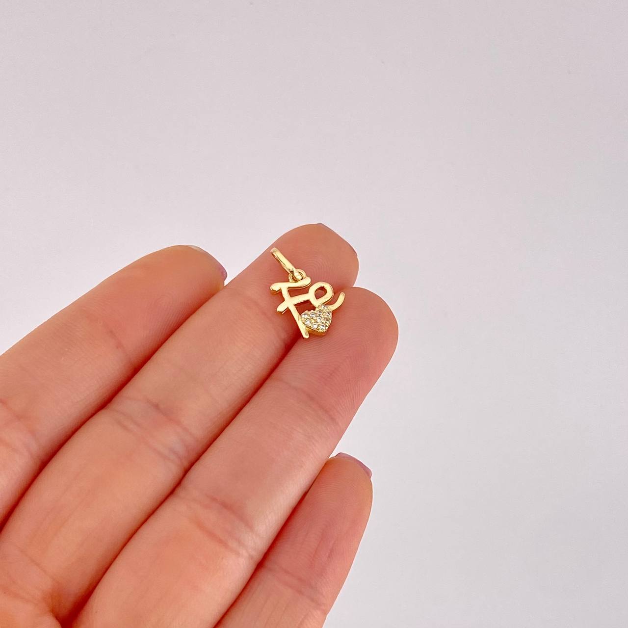 Dije Fe Tupida Corazon 1.1g / 1.5cm Oro Amarillo 18K