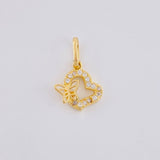 Dije Silueta Corazon Tupida Mariposa 1g / 1.5cm Oro Amarillo 18K