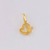 Dije Silueta Corazon Tupida Mariposa 0.95g / 1.5cm Oro Amarillo 18K