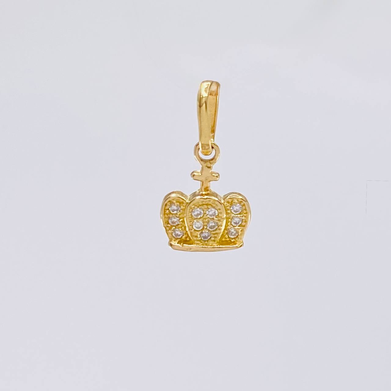 Dije Corona Tupida Cruz 0.8g / 1.5cm Oro Amarillo 18K