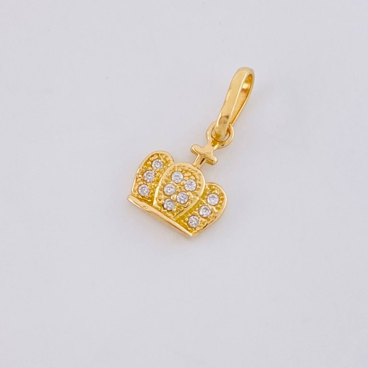 Dije Corona Tupida Cruz 0.8g / 1.5cm Oro Amarillo 18K