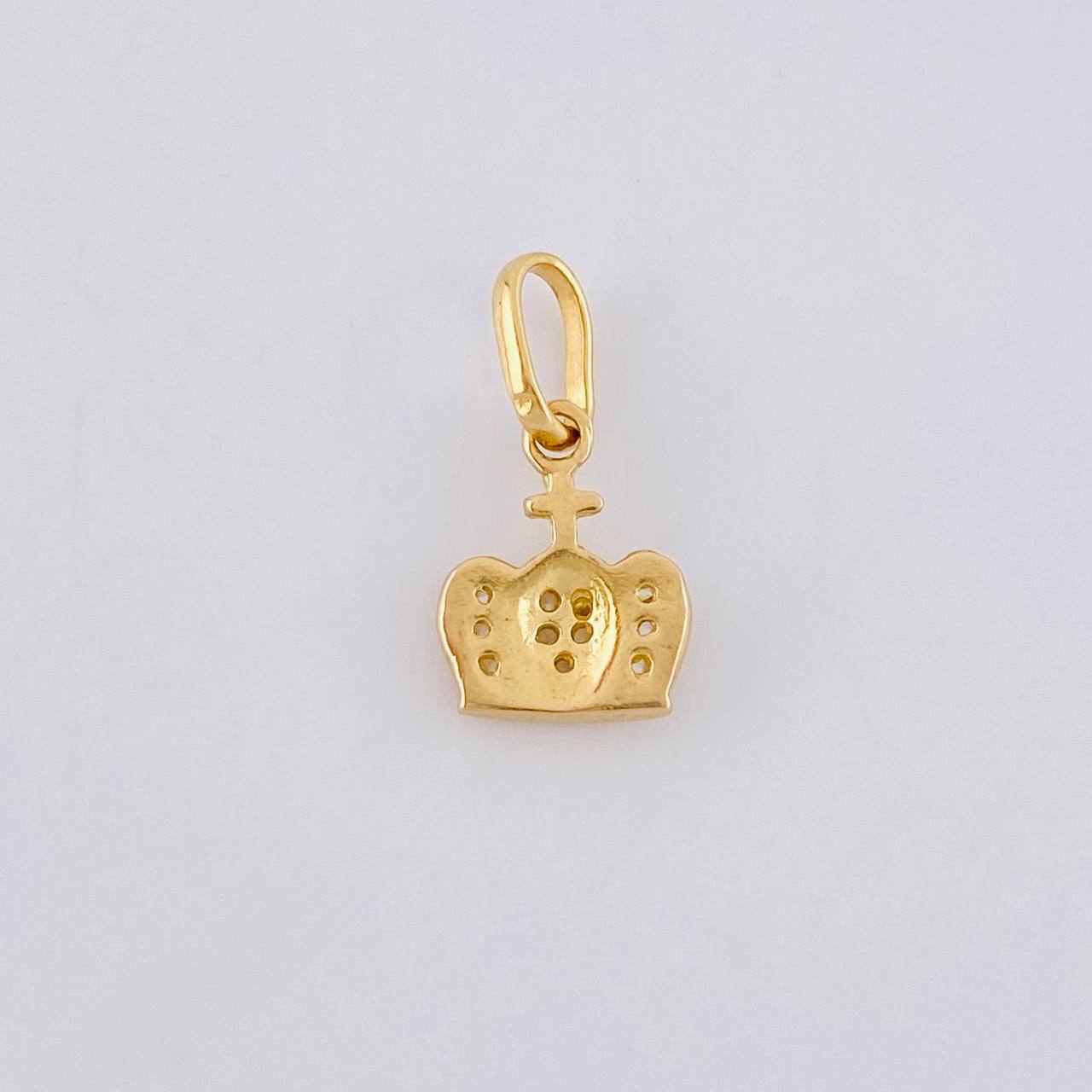 Dije Corona Tupida Cruz 0.8g / 1.5cm Oro Amarillo 18K