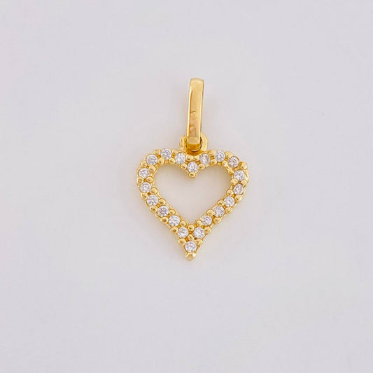 Dije Silueta Corazon Tupida 0.8g / 1.6cm Oro Amarillo 18K