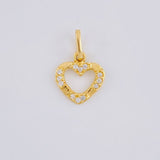 Dije Silueta Corazon Tupido 0.65g / 1.5cm Oro Amarillo 18K