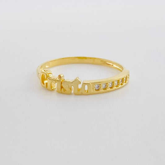 Anillo Cristo 1.85g / T7 1/2 Oro Amarillo 18K