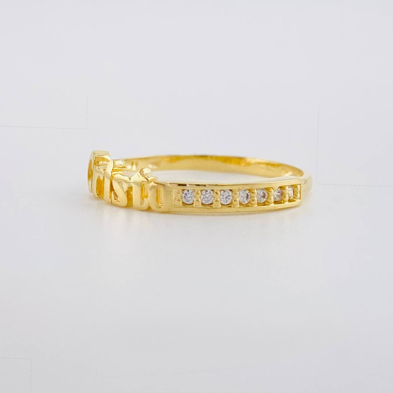 Anillo Cristo 1.85g / T7 1/2 Oro Amarillo 18K