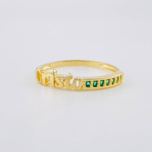 Anillo Cristo 1.75g / T7 Oro Amarillo 18K