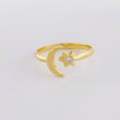 Anillo Luna Estrella 1.75g / T5 1/4 Oro Amarillo 18K