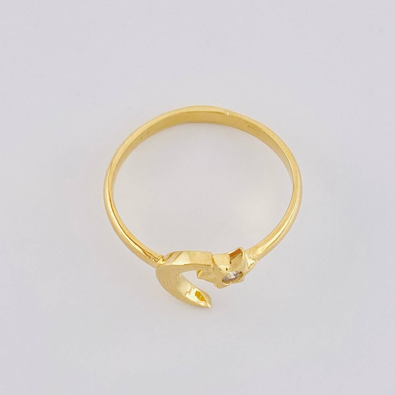Anillo Luna Estrella 1.75g / T5 1/4 Oro Amarillo 18K
