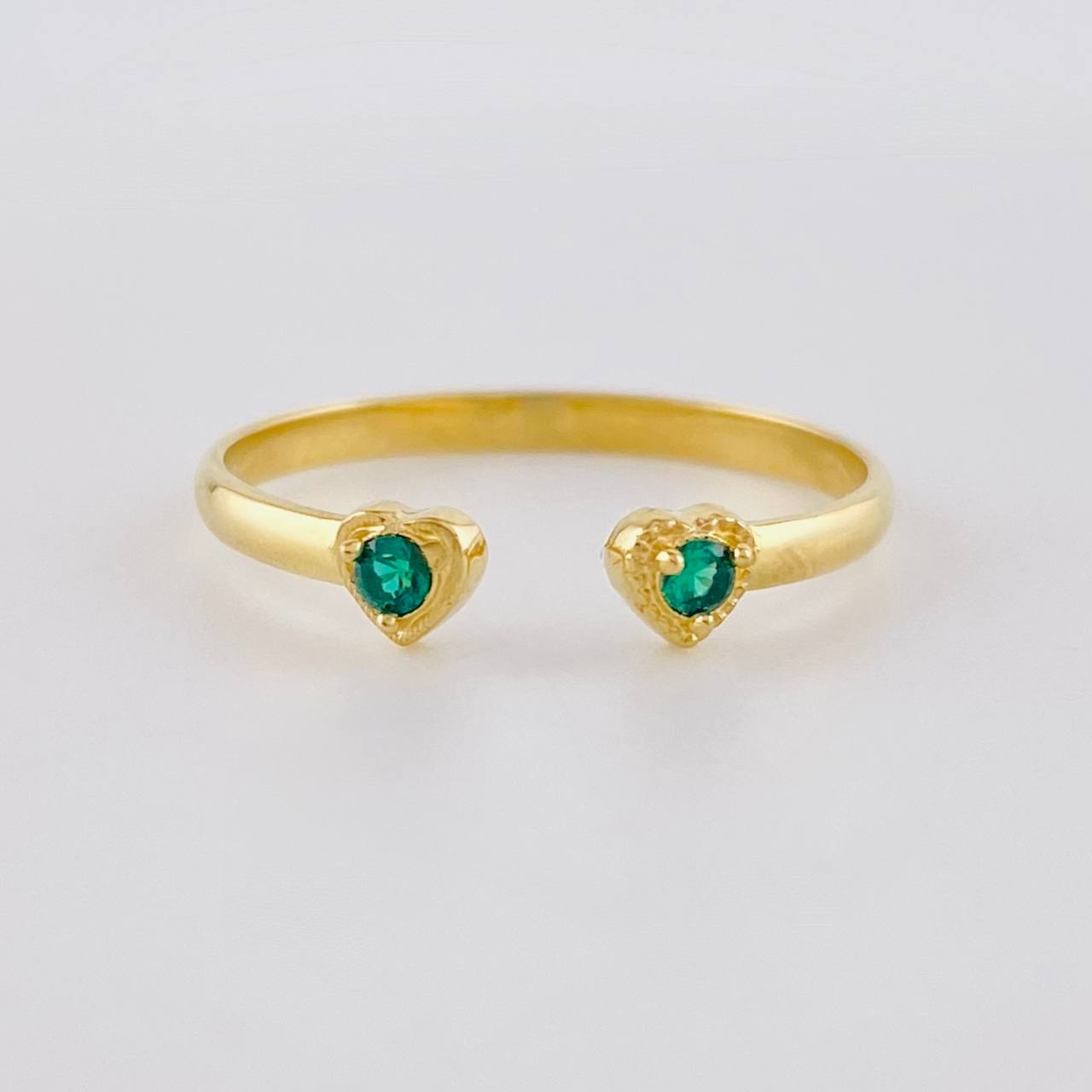 Anillo Doble Corazón 1.45g / T7 3/4 Oro Amarillo 18K