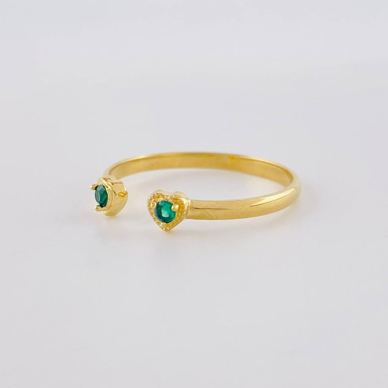 Anillo Doble Corazón 1.45g / T7 3/4 Oro Amarillo 18K