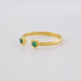 Anillo Doble Corazón 1.45g / T7 3/4 Oro Amarillo 18K
