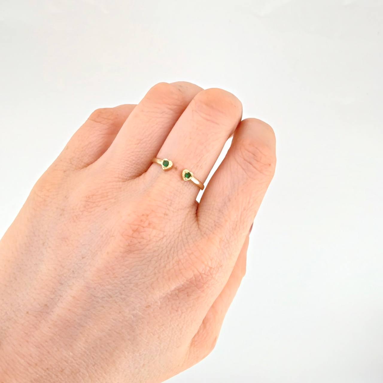 Anillo Doble Corazón 1.45g / T7 3/4 Oro Amarillo 18K