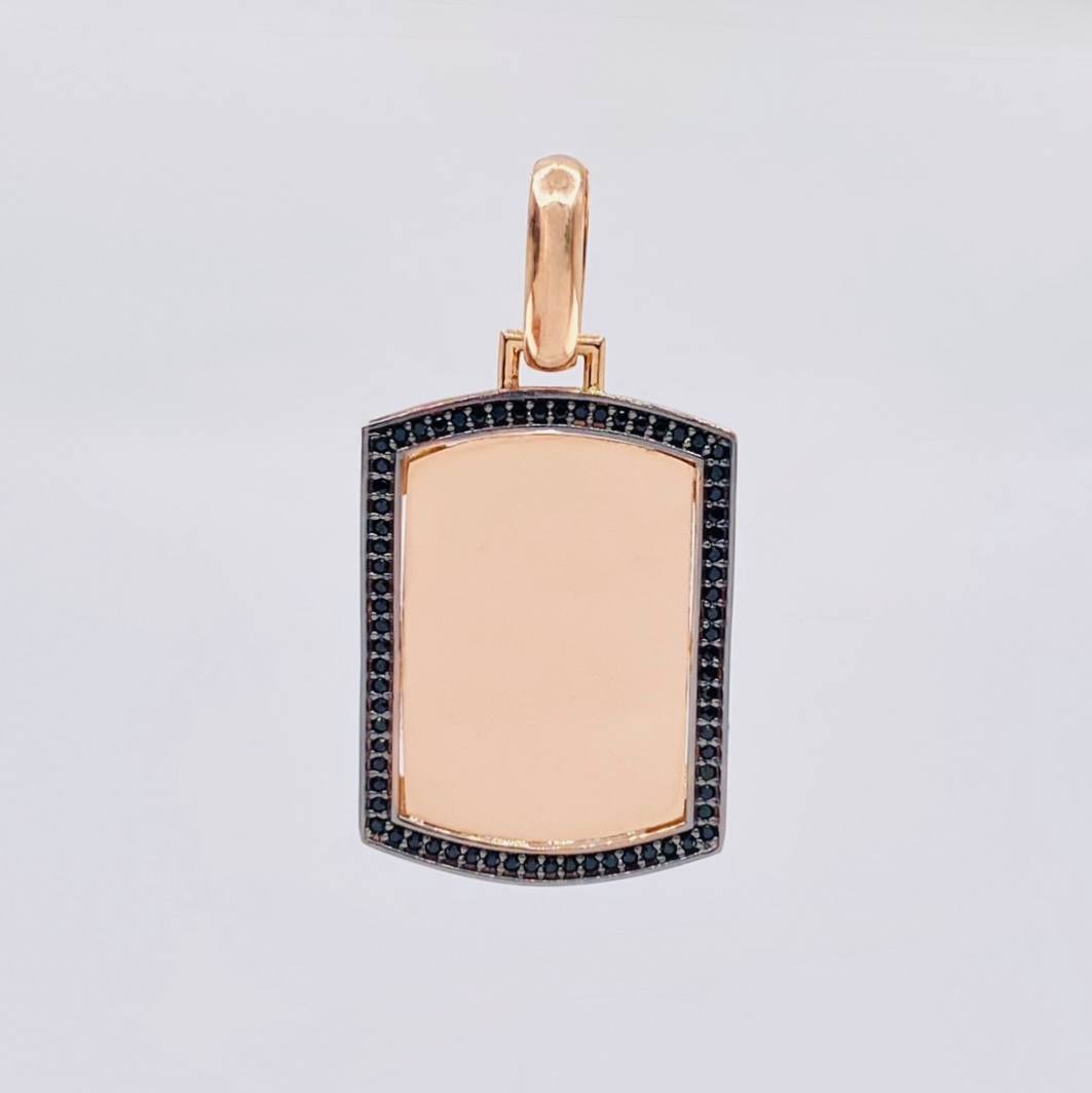 Dije Placa Rectangular Ovalada 6.15g / 4.2cm Oro Rosa 18K