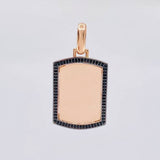Dije Placa Rectangular Ovalada 6.15g / 4.2cm Oro Rosa 18K