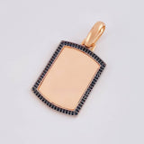 Dije Placa Rectangular Ovalada 6.15g / 4.2cm Oro Rosa 18K