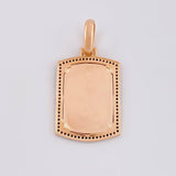 Dije Placa Rectangular Ovalada 6.15g / 4.2cm Oro Rosa 18K