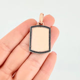 Dije Placa Rectangular Ovalada 6.15g / 4.2cm Oro Rosa 18K